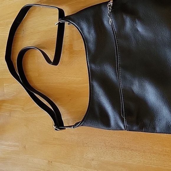 Ladies leather crossbody handbag color Navyblue - Picture 1 of 5